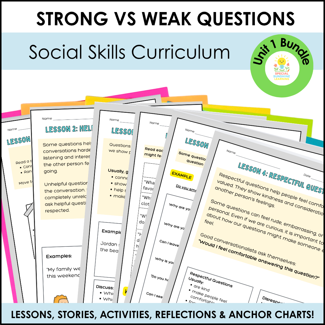 Teaching Kids How to Ask Better Questions: Why I Created This Social Skills Bundle